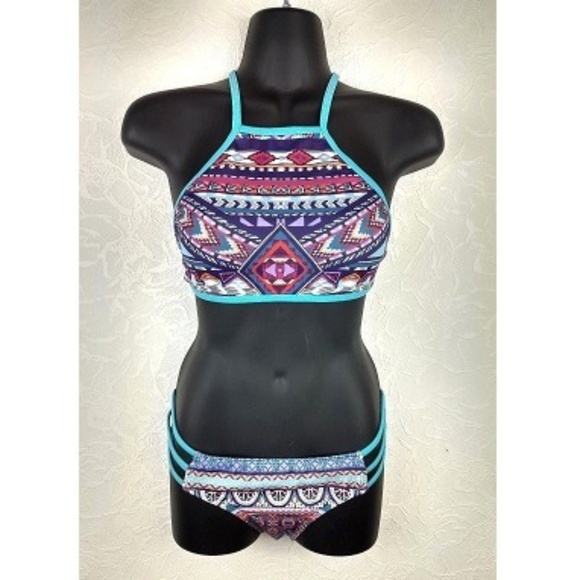 LA Hearts Other - { LA HEARTS } Tribal Y Back High Chest Bikini